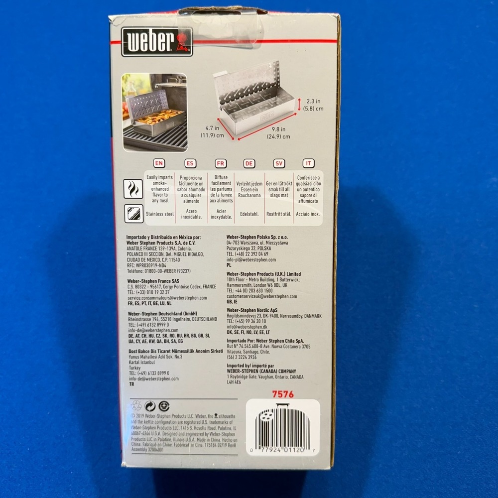 Weber 7576 Stainless Steel Smoker Box for Q 200/2000 & larger gas grills - New - Picture 3 of 3